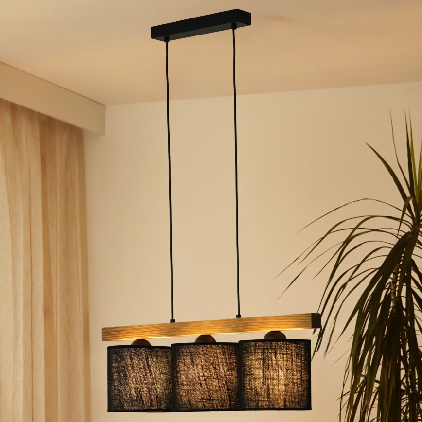 Brilagi - Подвесная люстра FOREST 3xE27/15W/230V сосна/черный