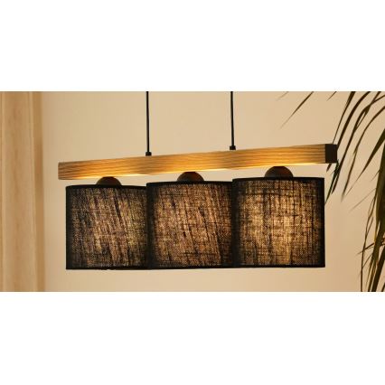 Brilagi - Подвесная люстра FOREST 3xE27/15W/230V сосна/черный