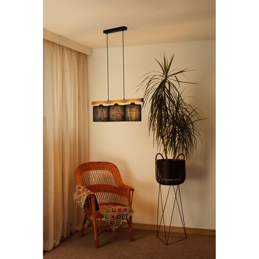 Brilagi - Подвесная люстра FOREST 3xE27/15W/230V сосна/черный