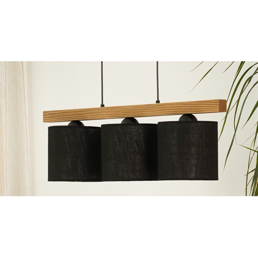 Brilagi - Подвесная люстра FOREST 3xE27/15W/230V сосна/черный