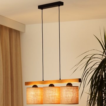 Brilagi - Подвесная люстра FOREST 3xE27/15W/230V сосна/коричневый/черный