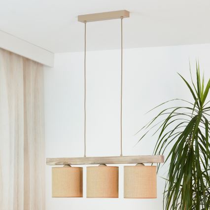 Brilagi - Подвесная люстра FOREST 3xE27/15W/230V сосна/коричневый