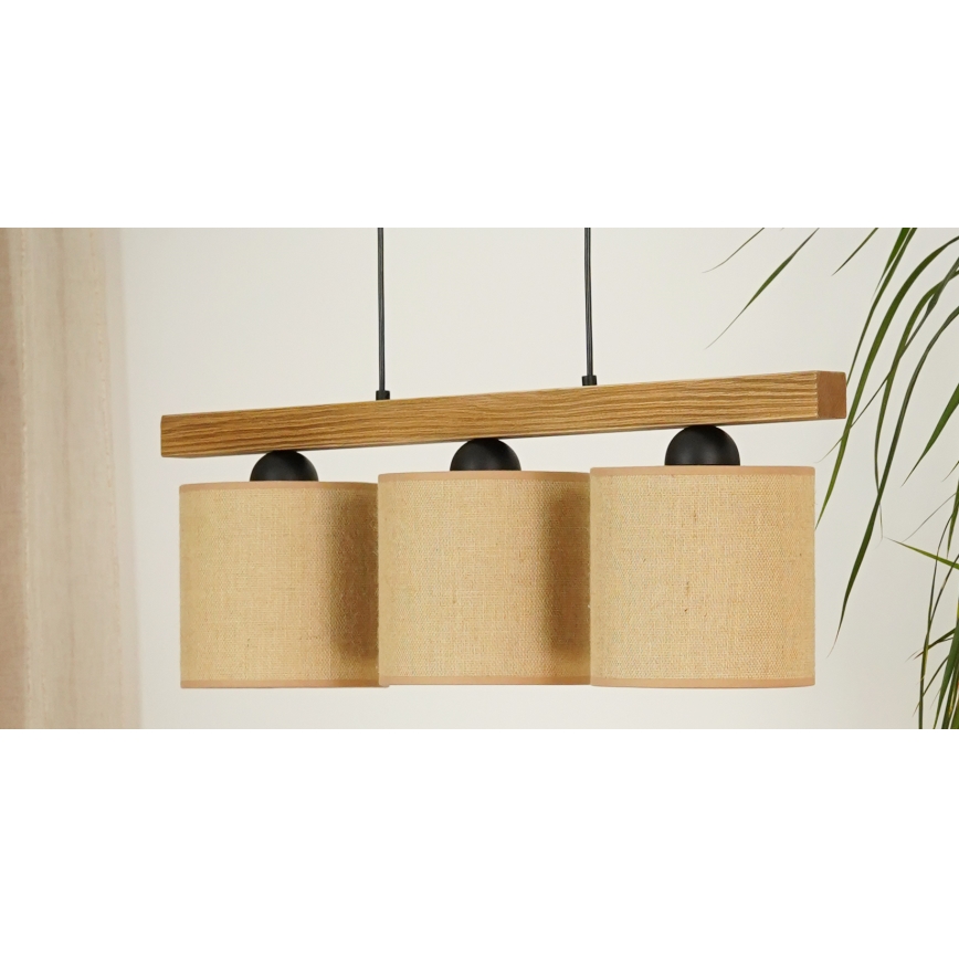 Brilagi - Подвесная люстра FOREST 3xE27/15W/230V сосна/коричневый/черный