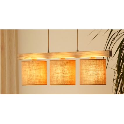 Brilagi - Подвесная люстра FOREST 3xE27/15W/230V сосна/коричневый