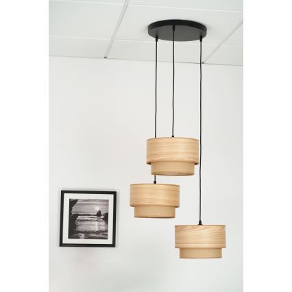 Brilagi - Подвесная люстра MONTANA BOHO 3xE27/15W/230V коричневый/черный