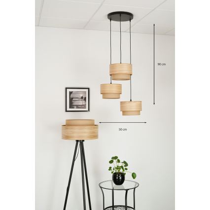 Brilagi - Подвесная люстра MONTANA BOHO 3xE27/15W/230V коричневый/черный