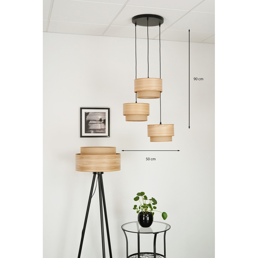 Brilagi - Подвесная люстра MONTANA BOHO 3xE27/15W/230V коричневый/черный