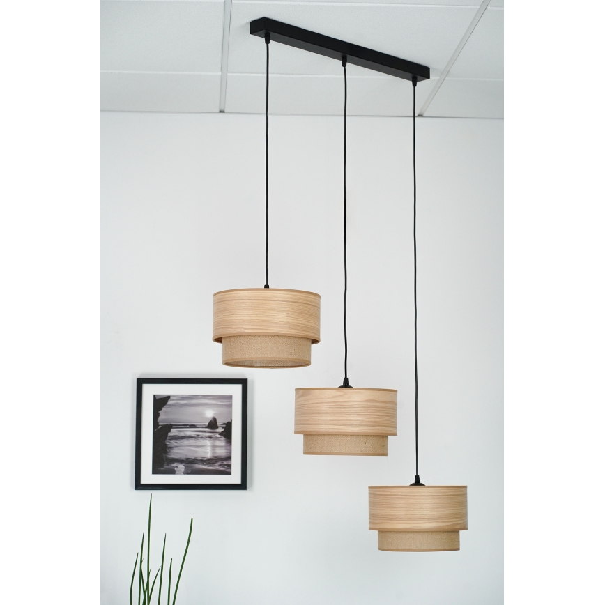 Brilagi - Подвесная люстра MONTANA BOHO 3xE27/15W/230V коричневый/черный