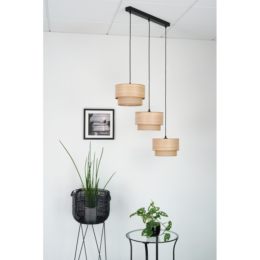 Brilagi - Подвесная люстра MONTANA BOHO 3xE27/15W/230V коричневый/черный