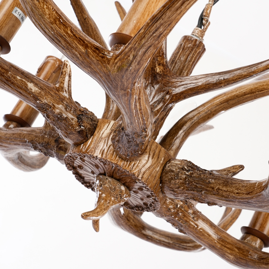 Brilagi - Подвесная люстра на цепи DEER 6xE14/10W/230V диам. 70 см, с рогами