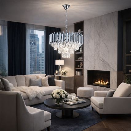 Brilagi - Подвесная люстра на цепи ECLIPSE 5xE14/10W/230V Ø 38 см серебристая