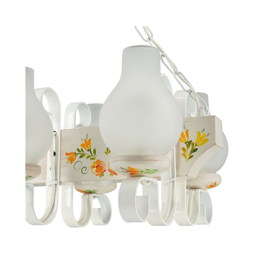 Brilagi - Подвесная люстра на цепи QUEEN 3xE14/40W/230V бук/кремовая