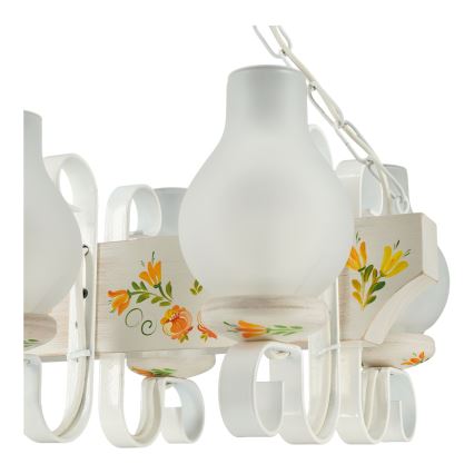 Brilagi - Подвесная люстра на цепи QUEEN 4xE14/40W/230V бук/кремовая