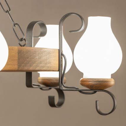 Brilagi - Подвесная люстра на цепи ROATA 6xE14/40W/230V диам. 70 cm бук