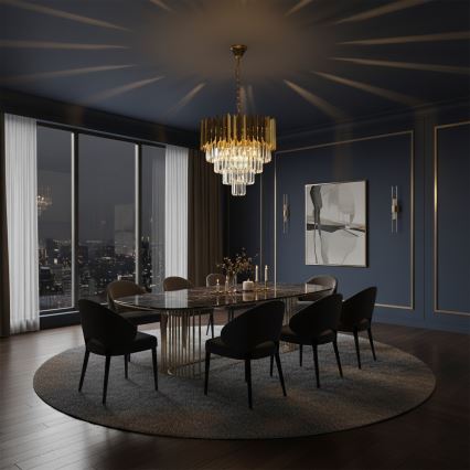 Brilagi - Подвесная люстра на цепочке CRISTAL 5xE14/40W/230V, диаметр 45 см