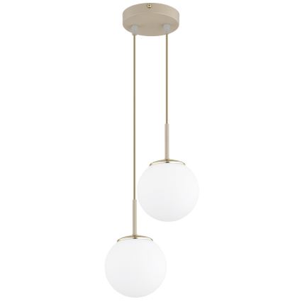 Brilagi - Подвесная люстра на тросе, 2xE27/60W/230V, бежевая/золотая