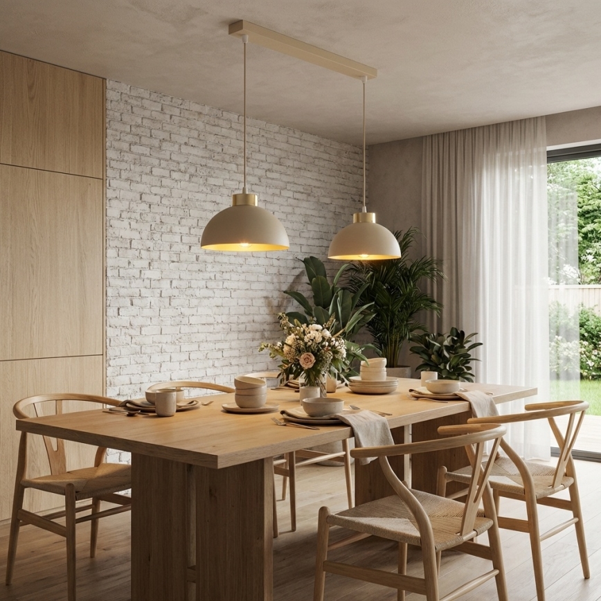 Brilagi - Подвесная люстра на тросе 2xE27/60W/230V бежево-золотая