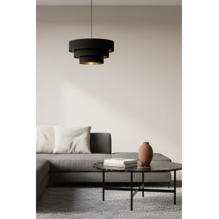 Brilagi - Подвесная люстра на тросе LUNETA 1xE27/60W/230V Ø 40 см черный/золотой