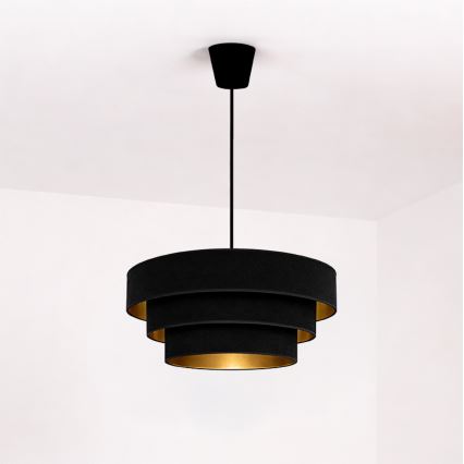Brilagi - Подвесная люстра на тросе LUNETA 1xE27/60W/230V Ø 40 см черный/золотой