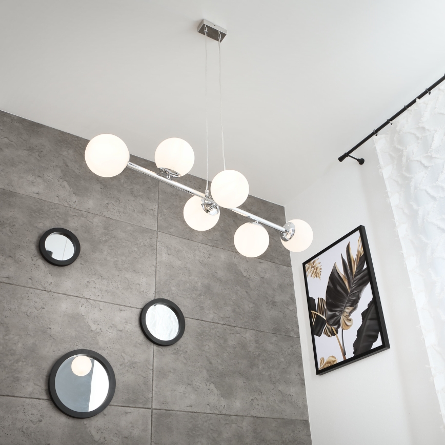 Brilagi - Подвесная люстра на тросе MALONY, 6×E14 / макс. 20 Вт / 230 В, полированный хром