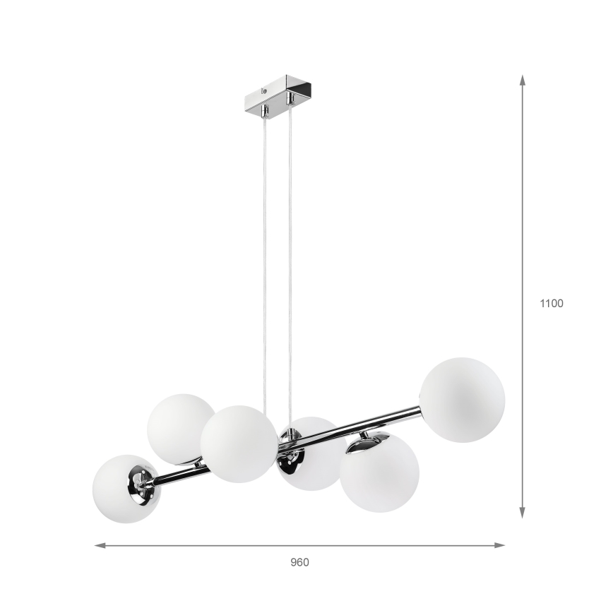 Brilagi - Подвесная люстра на тросе MALONY, 6×E14 / макс. 20 Вт / 230 В, полированный хром