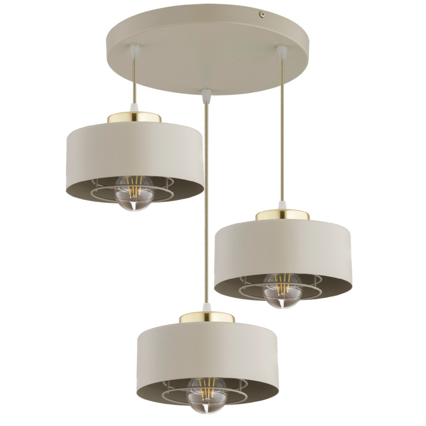 Brilagi - Подвесная люстра на тросе SPRING 3xE27/60W/230V бежевая/золотая