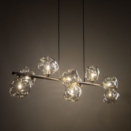 Brilagi - Подвесная люстра на тросе VULCANO 9xG9/8W/230V коричневый/дымчато-бежевый