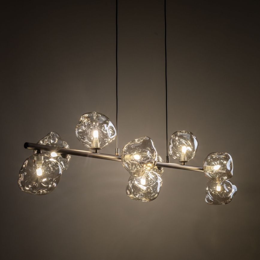 Brilagi - Подвесная люстра на тросе VULCANO 9xG9/8W/230V коричневый/дымчато-бежевый