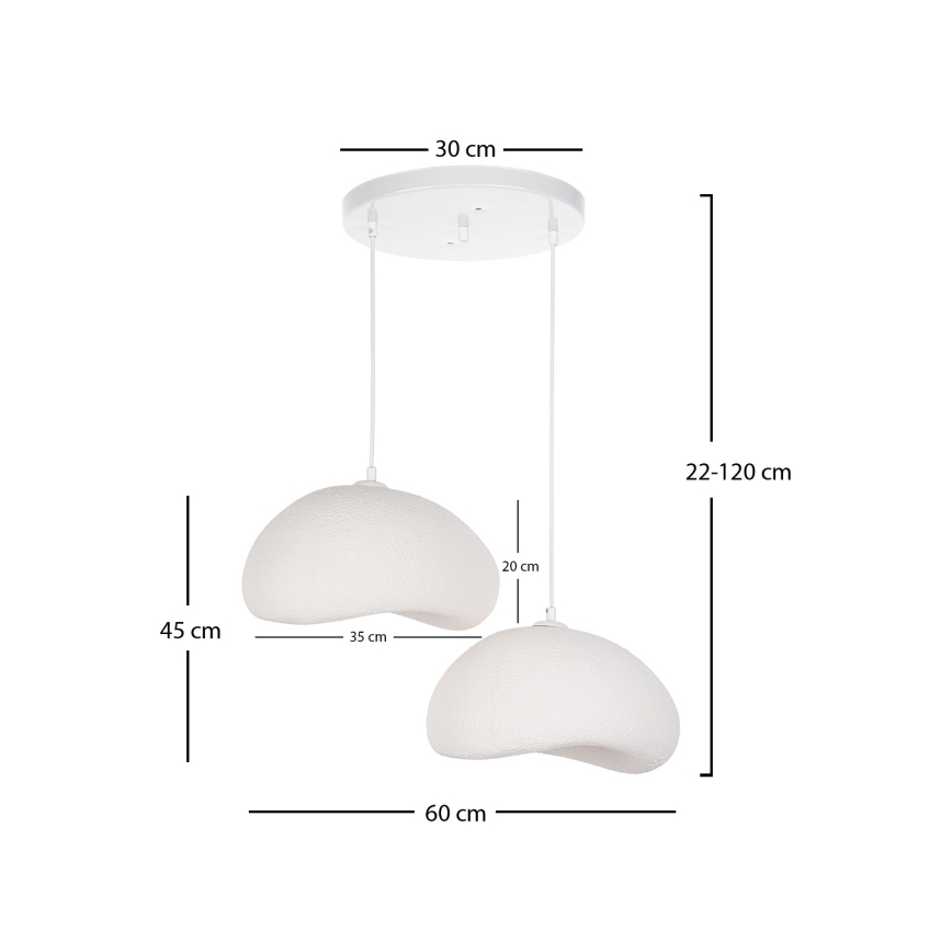 Brilagi - Подвесная люстра на тросе WABI SABI, 2xE27/40W/230V, диаметр 60 см, белая