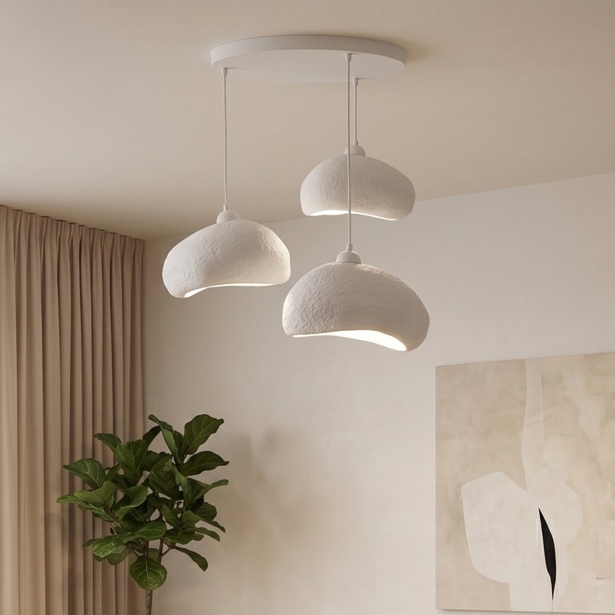 Brilagi - Подвесная люстра на тросе WABI SABI, 3xE27/40W/230V, диаметр 60 см, белая
