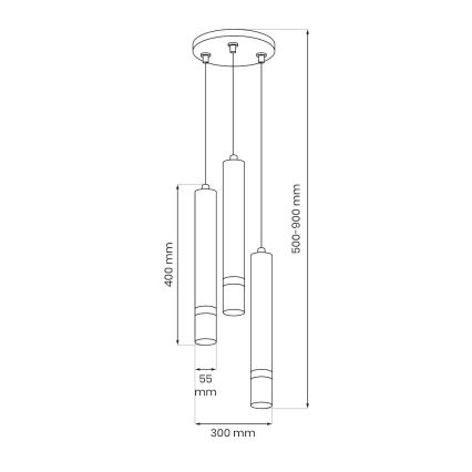 Brilagi - Подвесная люстра POKER 3xGU10/25W/230V бежевая/золотая