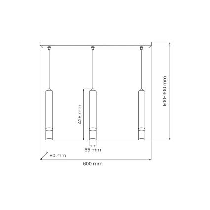 Brilagi - Подвесная люстра POKER 3xGU10/25W/230V бежевая/золотая