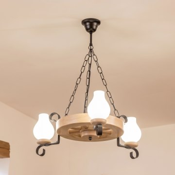 Brilagi - Подвесная люстра ROATA на цепи 3xE14/40W/230V, дуб