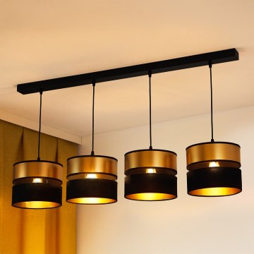Brilagi - Подвесная люстра ROYAL 4xE27/15W/230V черный/золотистый