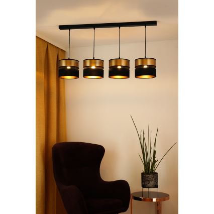 Brilagi - Подвесная люстра ROYAL 4xE27/15W/230V черный/золотистый