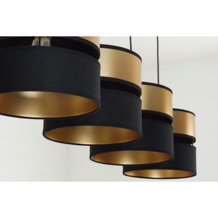 Brilagi - Подвесная люстра ROYAL 4xE27/15W/230V черный/золотистый