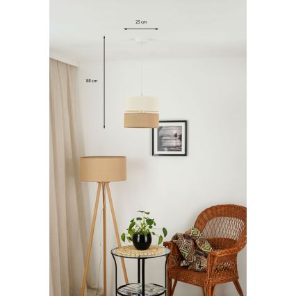 Brilagi - Подвесная люстра ROYAL YUTE 1xE27/15W/230V диаметр 25 см бежевый/кремовый