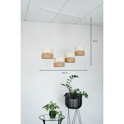 Brilagi - Подвесная люстра ROYAL YUTE 4xE27/15W/230V бежевый/кремовый/белый