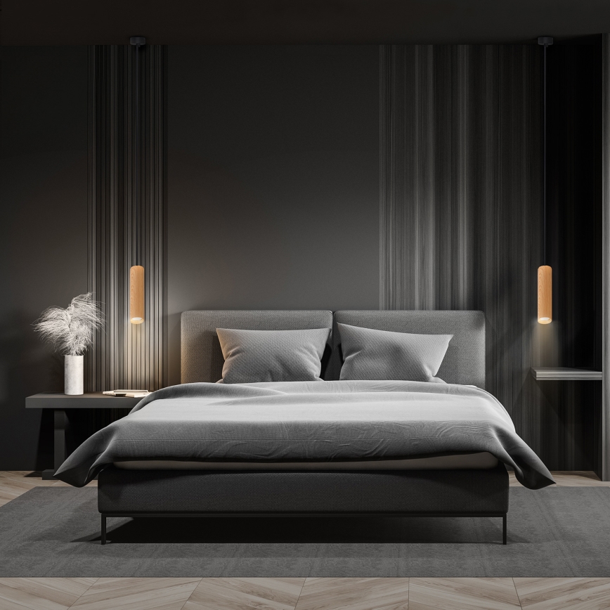 Brilagi - Подвесная люстра SELE 1xGU10/30W/230V черный/дубовый декор