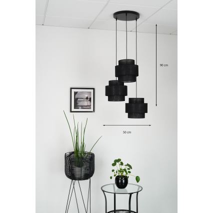 Brilagi - Подвесная люстра SPACE YUTE 3xE27/15W/230V черный