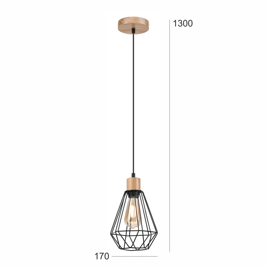 Brilagi - Подвесная люстра WOODY BASKET 1xE27/60W/230V дуб