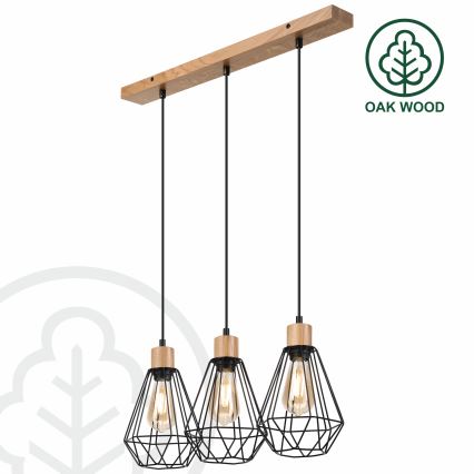 Brilagi - Подвесная люстра WOODY BASKET 3xE27/60W/230V дуб