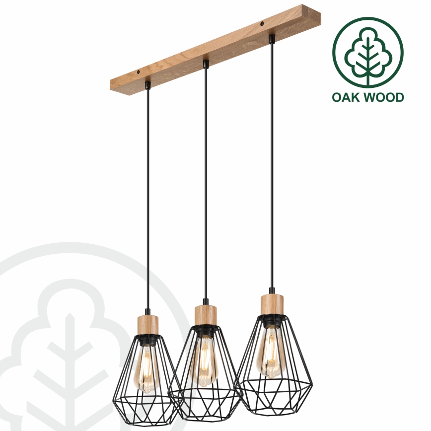 Brilagi - Подвесная люстра WOODY BASKET 3xE27/60W/230V дуб