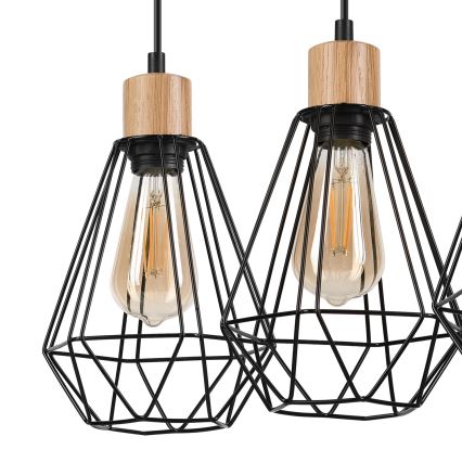 Brilagi - Подвесная люстра WOODY BASKET 3xE27/60W/230V дуб