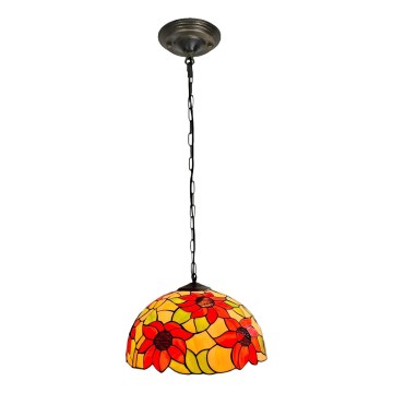 Brilagi - подвесная витражная люстра в стиле Тиффани на цепи SUNFLOWER 1xE27/60W/230V Ø 40 см