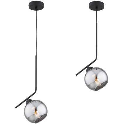 Brilagi - Подвесной светильник на тросе DIOR 1xE27/60W/230V черный/дымчато-серый