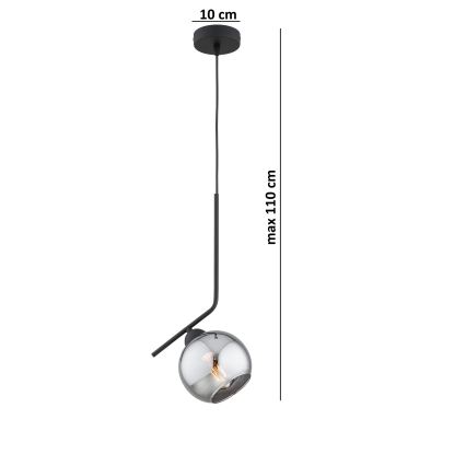 Brilagi - Подвесной светильник на тросе DIOR 1xE27/60W/230V черный/дымчато-серый