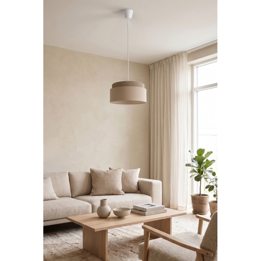 Brilagi - Подвесной светильник PADOVA на шнуре, 1xE27/60W/230V, диаметр 40 см, бежевый