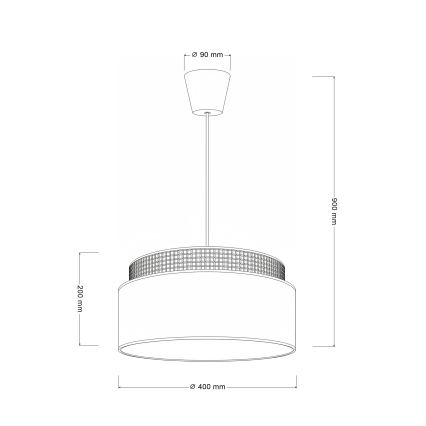Brilagi - Подвесной светильник PADOVA на шнуре, 1xE27/60W/230V, диаметр 40 см, бежевый