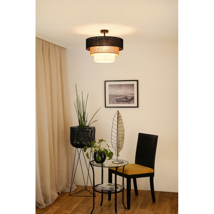 Brilagi - Потолочная люстра ASPEN LUNETA 1xE27/15W/230V диам. 45 см черный/бежевый/кремовый